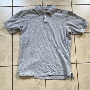 Eddie Bauer Men's M Gray Short Sleeve Polo Shirt 100% Cotton Breathable